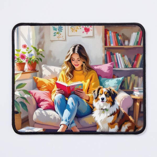Item preview, Girl Reading With Her Cat In Cozy Room - Bookish Girl Aesthetic designed and sold by Wiss2Arts.