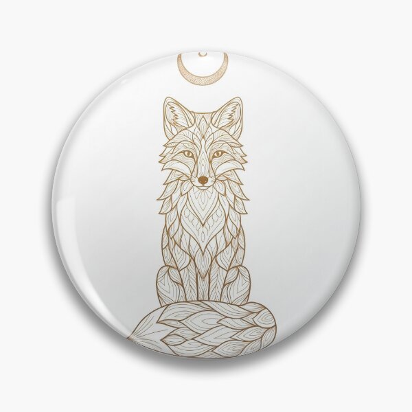 Item preview, Filigree Fox with Golden Moon – White & Gold Filigree Fox with Golden Moon – White & Gold designed and sold by 	aluzia.design.