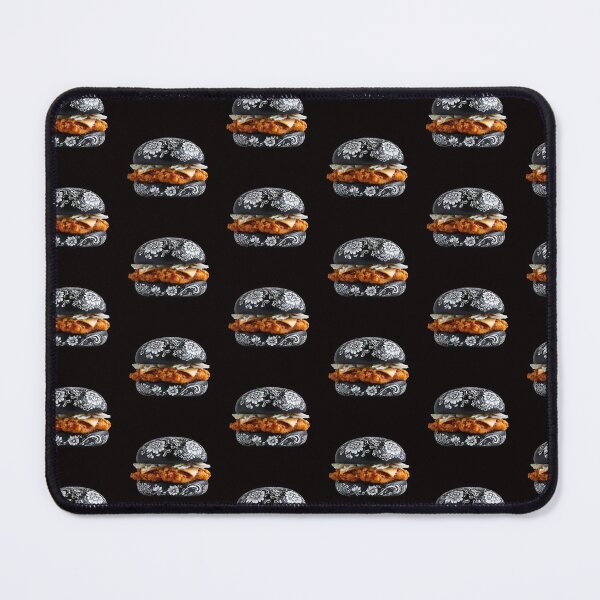 Item preview, Black chicken Burger bun with floral patterns designed and sold by Brendon987.