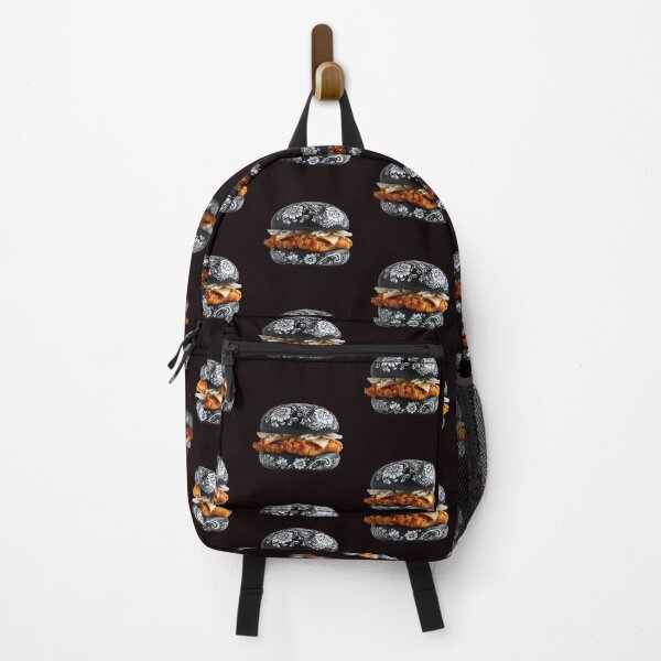 Item preview, Black chicken Burger bun with floral patterns designed and sold by Brendon987.