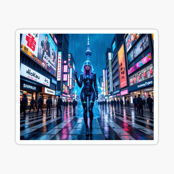 Item preview, Tokyo Shibuya Cyber Rain designed and sold by Zazeyy.