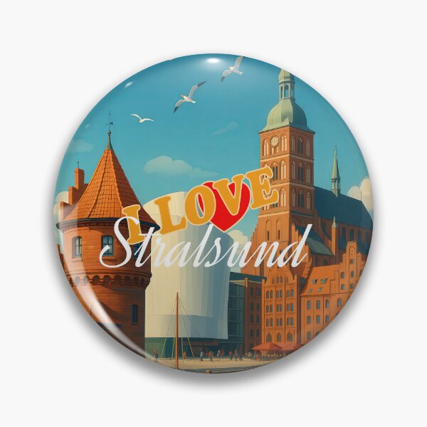 Item preview, Greetings from STRALSUND GERMANY - Modern Colorful City View designed and sold by Earth Celebration Designs.