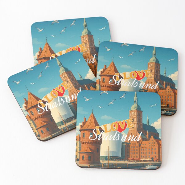 Item preview, Greetings from STRALSUND GERMANY - Modern Colorful City View designed and sold by Earth Celebration Designs.