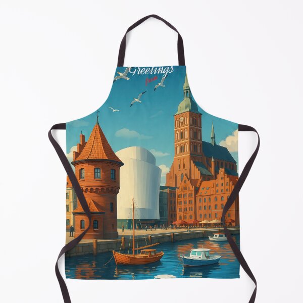 Item preview, Greetings from STRALSUND GERMANY - Modern Colorful City View designed and sold by Earth Celebration Designs.