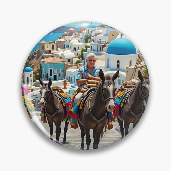 Item preview, Santorini Cliffside Donkey Traffic Jam designed and sold by Zazeyy.