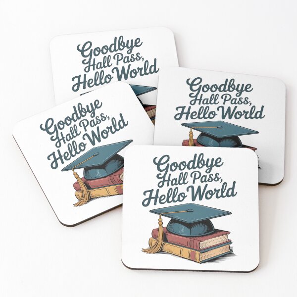 Item preview, Graduation Adventure Begins, Goodbye Hall Pass, Hello World designed and sold by Bliss Find And Design.