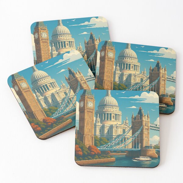 Item preview, Greetings from LONDON England - Modern Colorful City View designed and sold by Earth Celebration Designs.