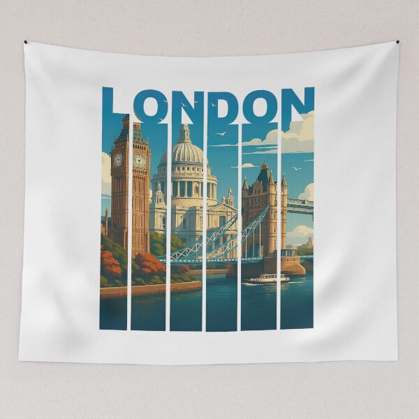 Item preview, Greetings from LONDON England - Modern Colorful City View designed and sold by Earth Celebration Designs.