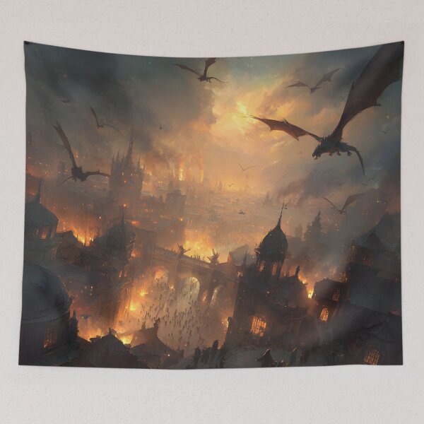 Item preview, Inferno Over the Ancient City designed and sold by oanaunciuleanu.