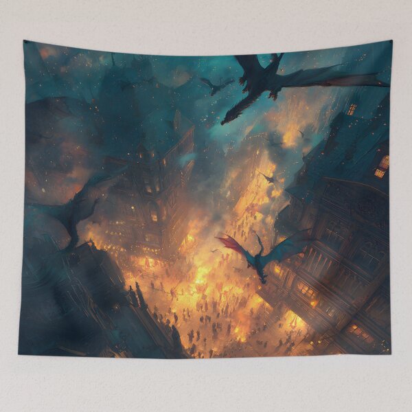 Item preview, Inferno Over the Ancient City designed and sold by oanaunciuleanu.