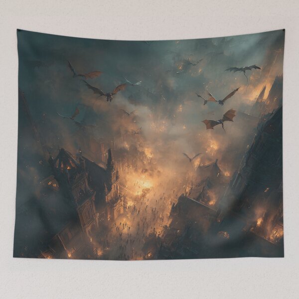 Item preview, Inferno Over the Ancient City designed and sold by oanaunciuleanu.