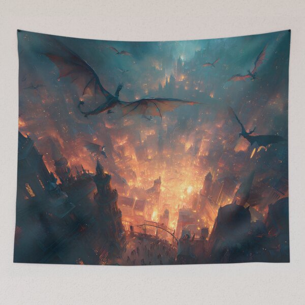Item preview, Inferno Over the Ancient City designed and sold by oanaunciuleanu.