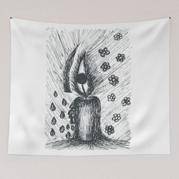 Item preview, Melting Candle – Ink Drawing of Emotion and Duality designed and sold by amrzoher.