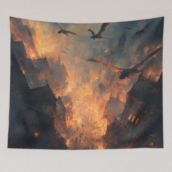 Item preview, Inferno Over the Ancient City designed and sold by oanaunciuleanu.