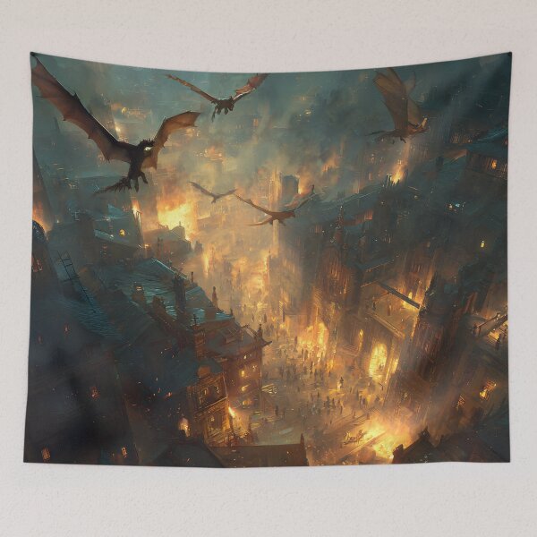 Item preview, Inferno Over the Ancient City designed and sold by oanaunciuleanu.