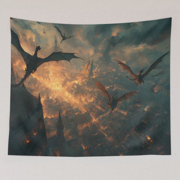 Item preview, Inferno Over the Ancient City designed and sold by oanaunciuleanu.
