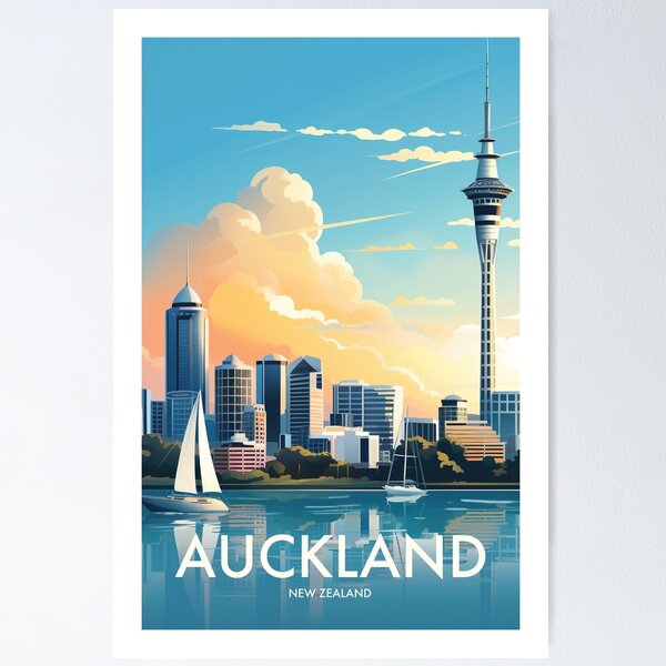 Item preview, AUCKLAND TRAVEL ART designed and sold by MarkedArtPrints.