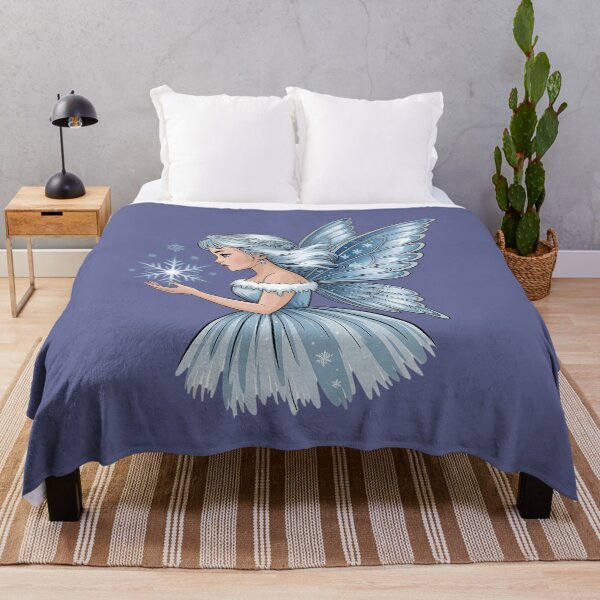 Item preview, Winter Fairy with Snowflake and Sparkling Blue Wings designed and sold by BirdsnStuff.