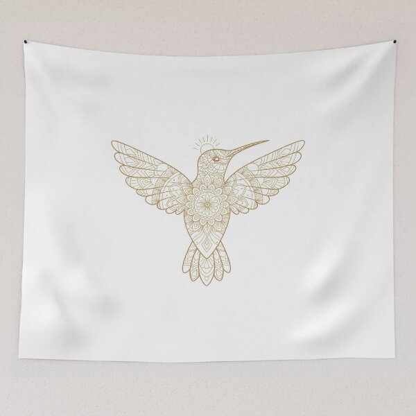 Item preview, Mandala Hummingbird in Flight – Solar Gold Mandala Hummingbird in Flight – Solar Gold designed and sold by 	aluzia.design.