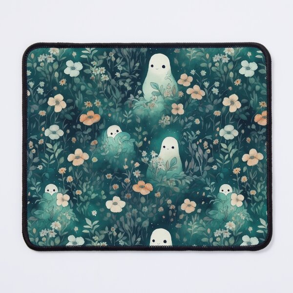 Item preview, Cute Ghosts in Floral Garden – Whimsical Spooky Cottagecore Pattern designed and sold by PietyandDesire.