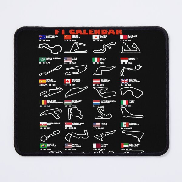 Item preview, Calendar Formula race cars 2025 circuits Track Map WHITE Print funny Gifts designed and sold by RyanTee-Awesome.