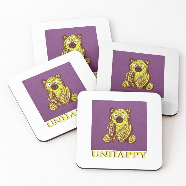 Item preview, "UNHAPPY" - Scribbled Sad Bear Mood Design designed and sold by Colorful-Garden.