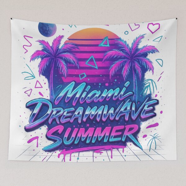 Item preview, Miami Dreamwave Summer – Neon Retro Beach Vibes T‑Shirt & Merch designed and sold by ShenGha-design.