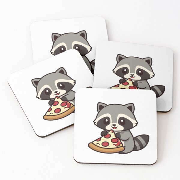 Item preview, The raccoon loves to eat cheese pizza designed and sold by JonysCreativeDesigns.