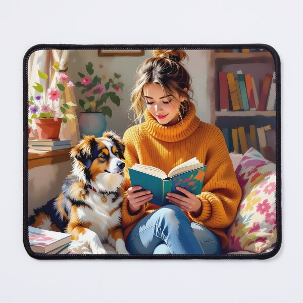 Item preview, Girl Reading With Her Cat In Cozy Room - Bookish Girl Aesthetic designed and sold by Wiss2Arts.