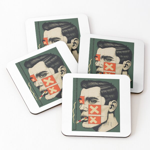 Item preview, "Measured Man" - Vintage Surreal Pop Art Portrait with Geometric X Marks designed and sold by Colorful-Garden.