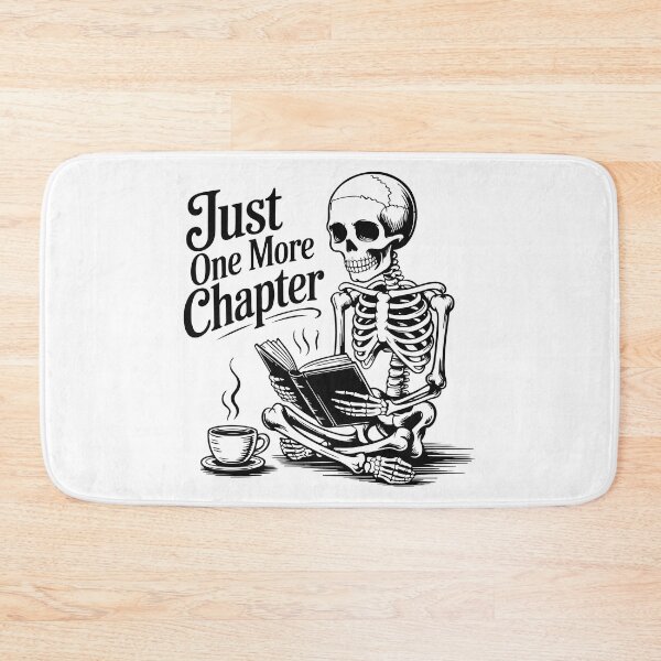 Item preview, "Just One More Chapter" Skeleton Book Lover Coffee Tee designed and sold by DMNindustries.