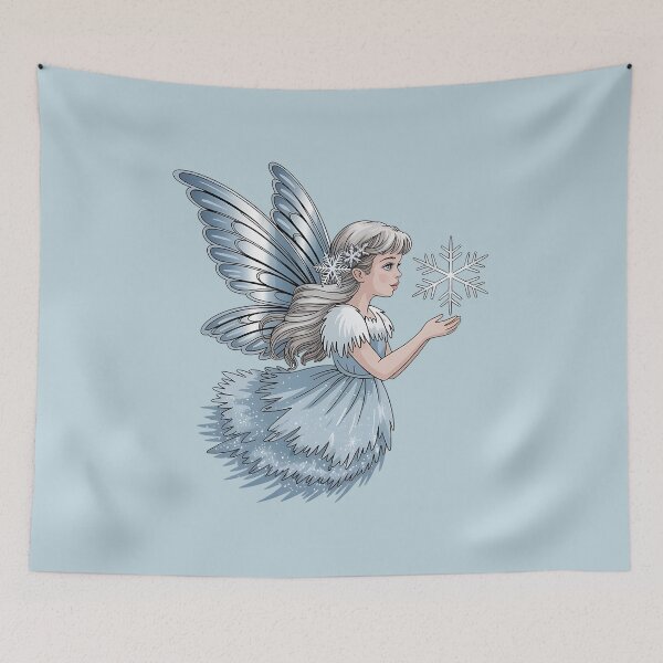 Item preview, Winter Fairy with Snowflake and Sparkling Blue Wings designed and sold by BirdsnStuff.