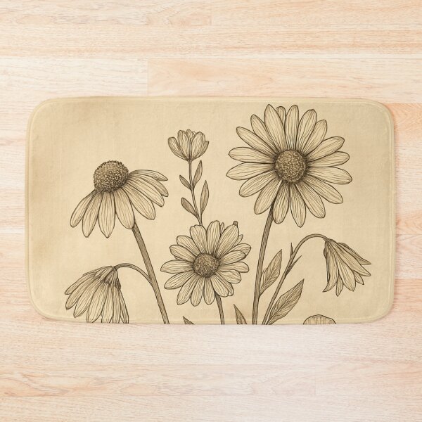 Item preview, Vintage Ink Wildflowers – Hand-Drawn Floral Botanical Art designed and sold by SoftStyleStudio ⭐⭐⭐.