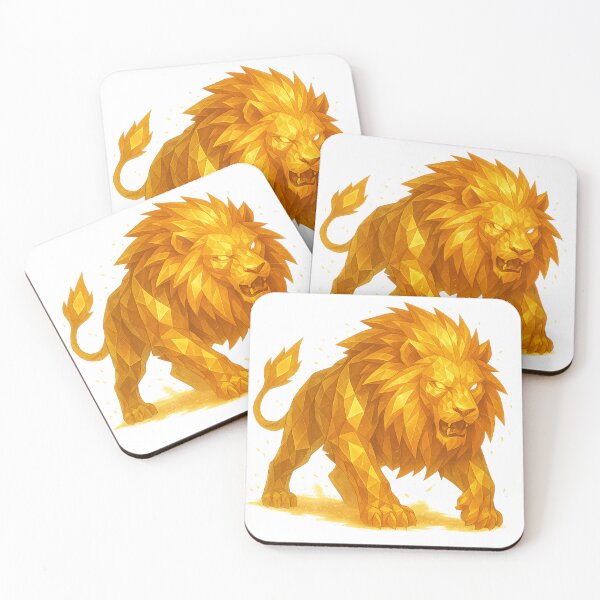 Item preview, Golden Crystal Lion – Fire Elemental Beast designed and sold by ElementalBeast1.