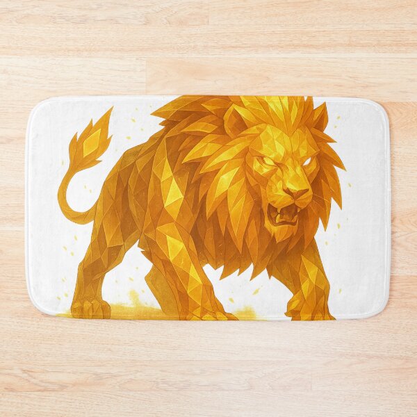 Item preview, Golden Crystal Lion – Fire Elemental Beast designed and sold by ElementalBeast1.