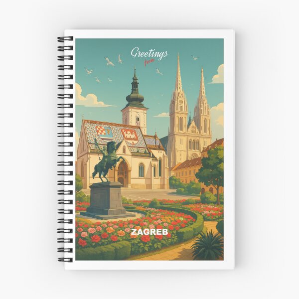 Item preview, Greetings from ZAGREB | CROATIA - Modern Colorful City View designed and sold by Earth Celebration Designs.