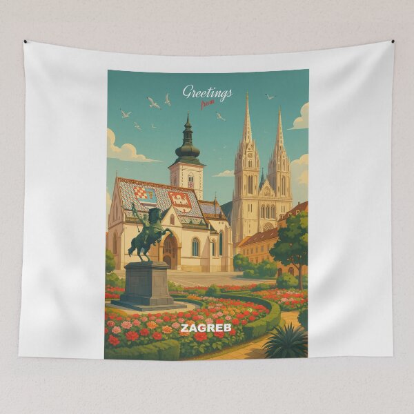 Item preview, Greetings from ZAGREB | CROATIA - Modern Colorful City View designed and sold by Earth Celebration Designs.