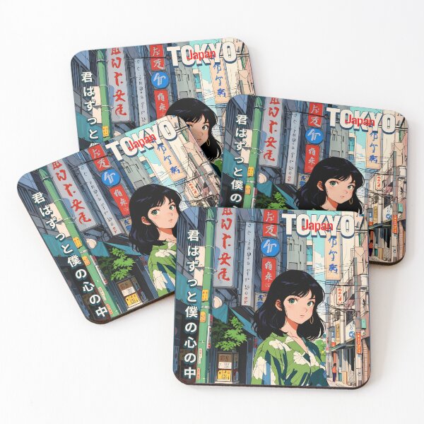 Item preview, Retro Anime Girl from Tokyo Japan Vintage Travel Romantic Quote designed and sold by Kawaii-Sky.