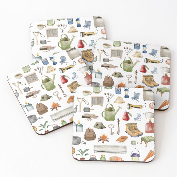 Item preview, Vintage Watercolor Camping & Cozy Home Essentials – Illustrated Clipart Set designed and sold by Softglow-Studio.