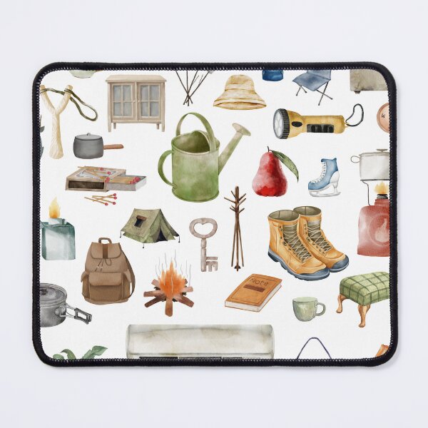 Item preview, Vintage Watercolor Camping & Cozy Home Essentials – Illustrated Clipart Set designed and sold by Softglow-Studio.