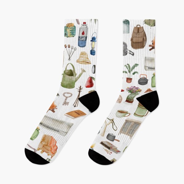 Item preview, Vintage Watercolor Camping & Cozy Home Essentials – Illustrated Clipart Set designed and sold by Softglow-Studio.