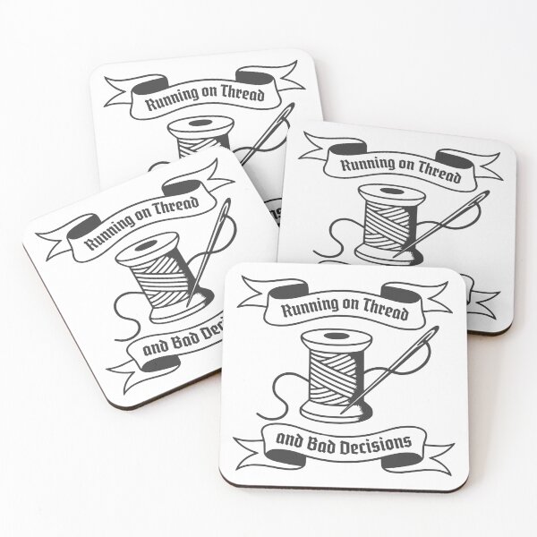 Item preview, Running on Thread and Bad Decisions Vintage Sewing Humor designed and sold by Dago345.