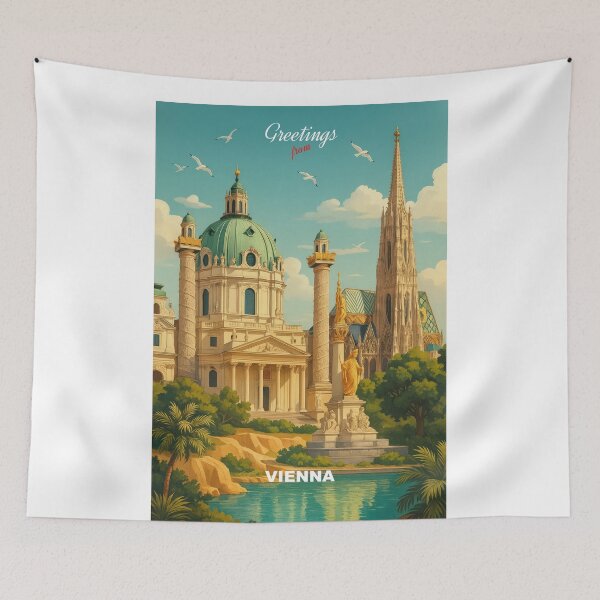 Item preview, Greetings from VIENNA | AUSTRIA - Modern Colorful City View designed and sold by Earth Celebration Designs.