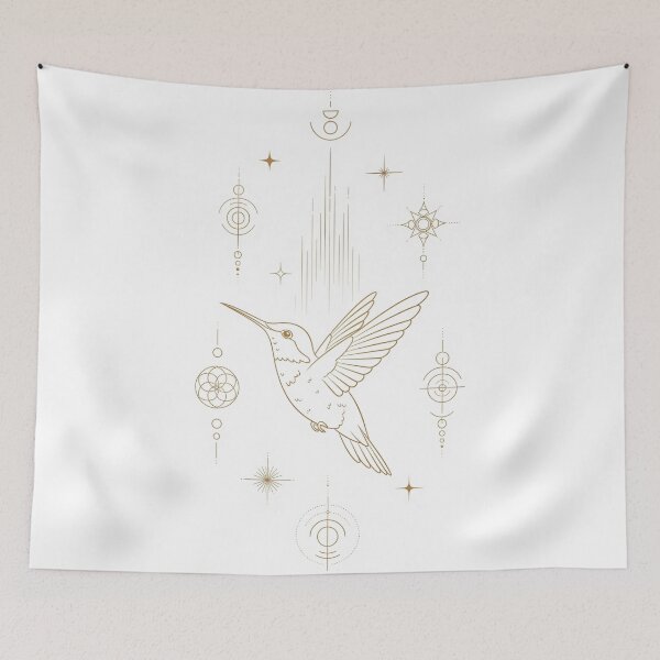 Item preview, Mystic Hummingbird with Light Codes – Golden Flight designed and sold by 	aluzia.design.