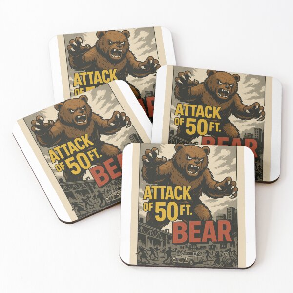 Item preview, BKANR: Attack of the 50ft Bear – Retro Monster Mayhem designed and sold by BKANRwear.