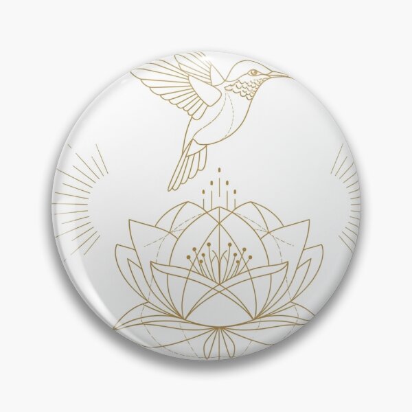 Item preview, Golden Hummingbird with Sacred Flower – Elevated Beauty Golden Hummingbird with Sacred Flower – Elevated Grace designed and sold by 	aluzia.design.