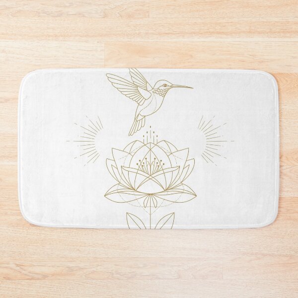 Item preview, Golden Hummingbird with Sacred Flower – Elevated Beauty Golden Hummingbird with Sacred Flower – Elevated Grace designed and sold by 	aluzia.design.