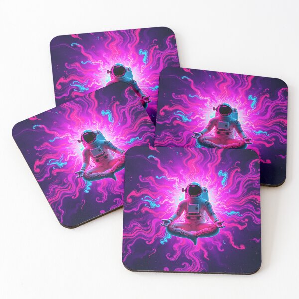 Item preview, Cosmic Balance – Astronaut in Yoga Pose Radiating Light designed and sold by crazyartisAI.