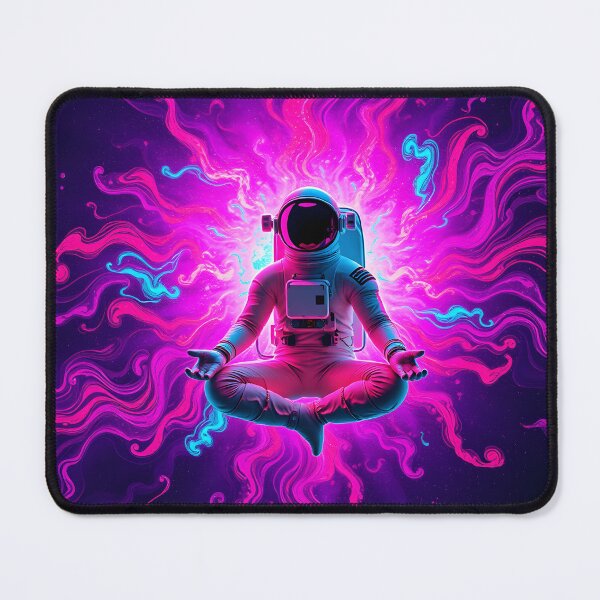 Item preview, Cosmic Balance – Astronaut in Yoga Pose Radiating Light designed and sold by crazyartisAI.