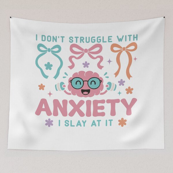 Item preview, I Don’t Struggle With Anxiety, I Slay at It – Funny Empowerment Quote designed and sold by artcultreone.